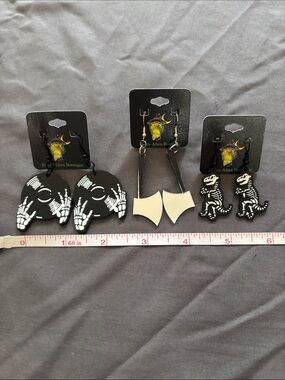 3 pairs of Halloween earrings